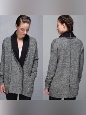 Lululemon Grey Post Practice Cardigan Sweater M
